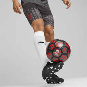 AC Milan Men's Soccer Training Shorts, puma X-ray Black-Flat Medium Gray, extralarge