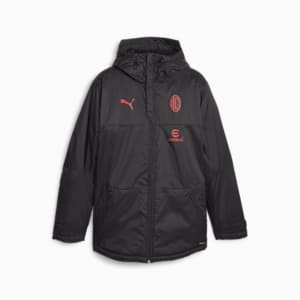 AC Milan Soccer Men's Winter Jacket, PUMA Black-For All Time Red, extralarge