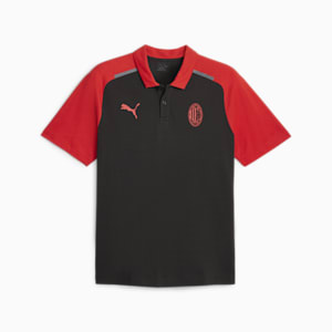 AC Milan Casuals Men's Football Polo, PUMA Black-For All Time Red, extralarge-IND