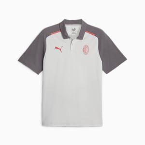 AC Milan Casuals Men's Football Polo, Cool Light Gray-Cool Dark Gray, extralarge-IND