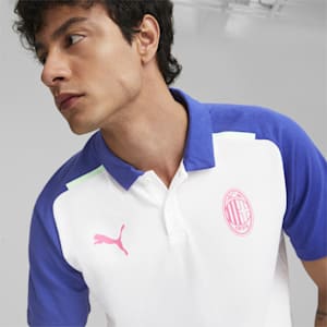 AC Milan Casuals Men's Football Polo, PUMA White-Royal Sapphire, extralarge-IND