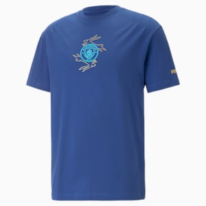 メンズ マンチェスター シティー MCFC チャイニーズ ニューイヤー 半袖 Tシャツ, Blazing Blue-Puma Team Gold, extralarge-JPN