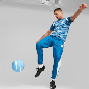 Manchester City F.C. Prematch Woven Pants Men, Lake Blue-PUMA White