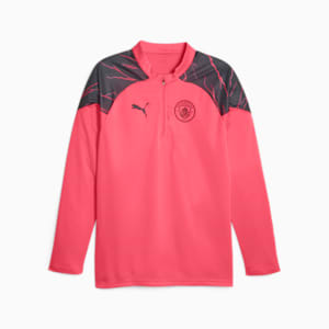 Manchester City Soccer Men's Quarter-zip, Sunset Glow-Dark Navy, extralarge