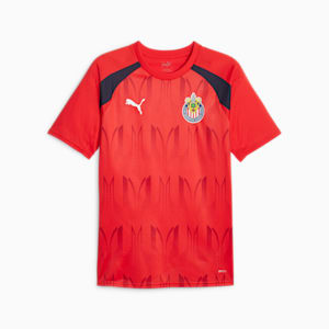 Camiseta de concentración de fútbol de C.D. Guadalajara de hombre, PUMA Red-PUMA Navy, extragrande