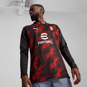 AC Milan Pre-Match Men's Sweatshirt, PUMA Black-For All Time Red, extralarge