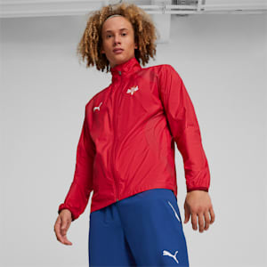 Serbia Men's Pre-match Woven Football Jacket, Dark Cherry-Intense Red, extralarge-GBR