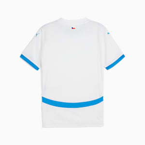 Czech Republic Football 2024 Men's Away Soccer Jersey, PUMA White-Ignite Blue, extralarge