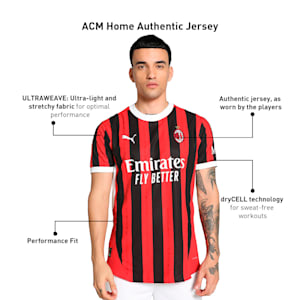 AC Milan 24/25 Men's Authentic Home Jersey, For All Time Red-PUMA Black, extralarge-IND