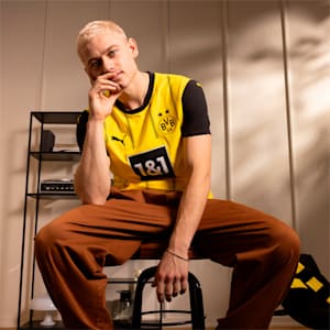 Borussia Dortmund 24/25 Big Kids' Replica Home Soccer Jersey, Faster Yellow-PUMA Black, extralarge