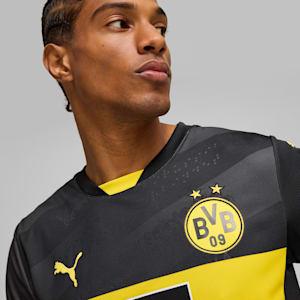 Borussia Dortmund 24/25 Men's Replica Away Soccer Jersey, PUMA Black-Faster Yellow, extralarge