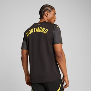 Borussia Dortmund 24/25 Men's Replica Away Soccer Jersey, PUMA Black-Faster Yellow, extralarge