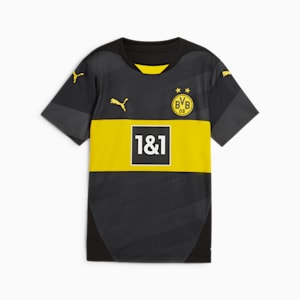 キッズ ドルトムント 2024-25 アウェイ レプリカ 半袖ユニフォーム 116-164cm, PUMA Black-Faster Yellow, extralarge-JPN