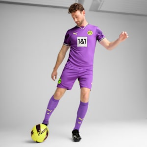Borussia Dortmund 24/25 Men's Football Shorts, Purple Glimmer-Yellow Alert, extralarge-IND