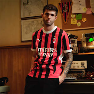 AC Milan 24/25 Big Kids' Replica Home Soccer Jersey, For All Time Red-PUMA Black, extralarge
