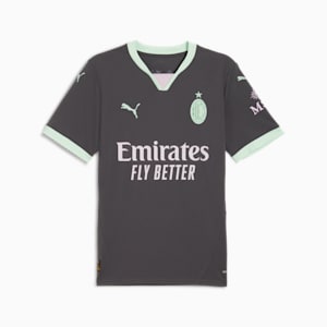 AC Milan 24/25 Men's Replica Third Soccer Jersey, Shadow Gray-Fresh Mint, extralarge