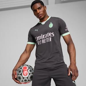 AC Milan 24/25 Réplique du troisième maillot de soccer Homme, Shadow Gray-Fresh Mint, extralarge