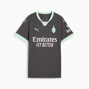 AC Milan 24/25 Women's Third Soccer Jersey, Shadow Gray-Fresh Mint, extralarge