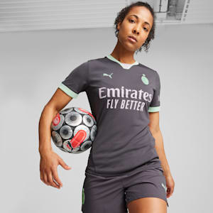 Camiseta de fútbol de tercera equipación del AC Milan 24/25 para mujer, Shadow Gray-Fresh Mint, extralarge