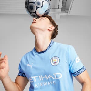 Maillot de soccer à domicile authentique de Manchester City 24/25 Homme, Team Light Blue-Marine Blue, extralarge