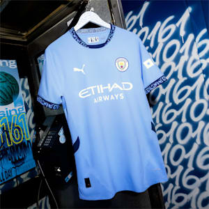 Manchester City 24/25 Men's Replica Home Soccer Jersey, Team Light Blue-Marine Blue, extralarge