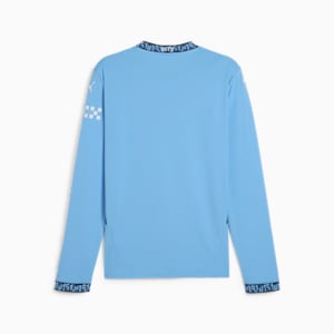 Manchester City 24/25 Home Men's Long Sleeve Soccer Jersey, Team Light Blue-Marine Blue, extralarge