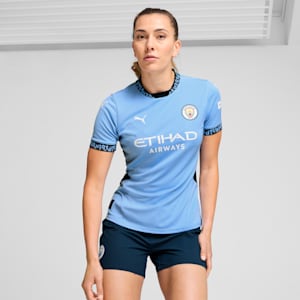 Manchester City 24/25 Women's Football Home Jersey, Team Light Blue-Marine Blue, extralarge-IND