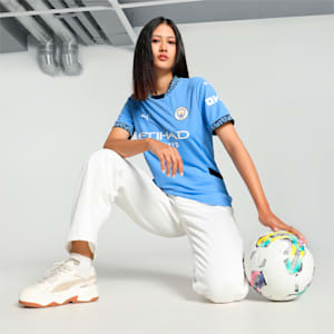 Manchester City 24/25 Women's Football Home Jersey, Team Light Blue-Marine Blue, extralarge-IND
