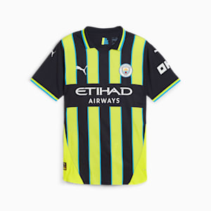 Manchester City 24/25 Away Authentic Men's Soccer Jersey, New Navy-Yellow Glow, extralarge