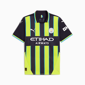 メンズ マンチェスター シティFC 2024-25 アウェイ レプリカ 半袖 ユニフォーム, New Navy-Yellow Glow, extralarge-JPN