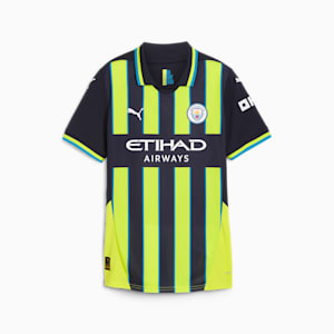 Maillot de soccer authentique Manchester City 24/25 extérieur Femme, New Navy-Yellow Glow, extralarge