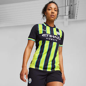 Manchester City 24/25 Away Women's Football Jersey, New Navy-Yellow Glow, extralarge-IND