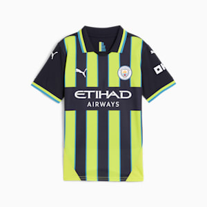 Manchester City 24/25 Away Replica Big Kids' Soccer Jersey, New Navy-Yellow Glow, extralarge