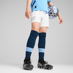 Manchester City 24/25 Big Kids' Soccer Shorts, PUMA White-Marine Blue, extralarge