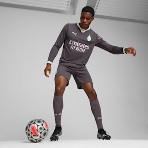 AC Milan 24/25 Men's Football Shorts, Shadow Gray-Fresh Mint, extralarge-IND