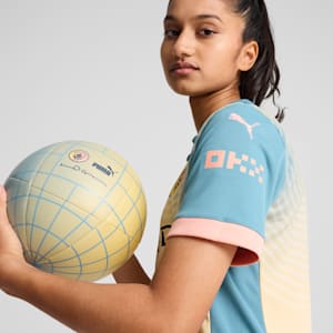 Réplique du quatrième maillot de soccer de Manchester City 24/25 Femme, Rosebay-Bold Blue, extralarge