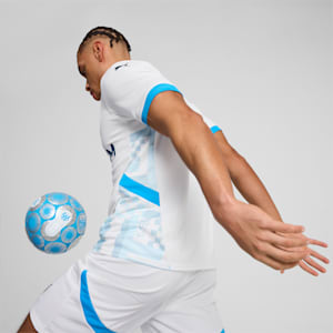 Olympique de Marseille 24/25 Men's Replica Home Soccer Jersey, PUMA White-Bleu Azur, extralarge