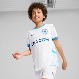 Jersey juvenil Olympique de Marseille Home 24/25, PUMA White-Bleu Azur, extralarge