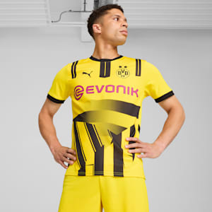 Borussia Dortmund 24/25 Cup Men's Replica Soccer Jersey, Faster Yellow-PUMA Black, extralarge