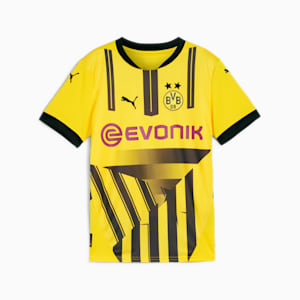 Borussia Dortmund 24/5 Cup Big Kids' Replica Soccer Jersey, Faster Yellow-PUMA Black, extralarge