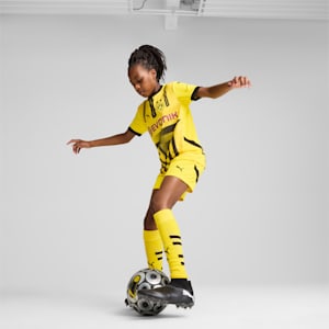 Borussia Dortmund 24/5 Cup Big Kids' Replica Soccer Jersey, Faster Yellow-PUMA Black, extralarge