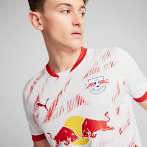 RB Leipzig 24/25 Men's Replica Home Soccer Jersey, PUMA White-For All Time Red, extralarge