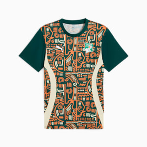 Ivory Coast 2025 Men's Pre-Match Soccer Jersey, Dark Myrtle-Rickie Orange, extralarge