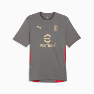 Playera de entrenamiento AC Milan para hombre, Flat Medium Gray-For All Time Red, extralarge