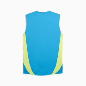 Manchester City Sleeveless Training Men's Slim Fit Football Jersey, Magic Blue-Yellow Glow, extralarge-IND