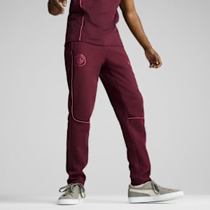 Manchester City Men's Slim Fit Football Casuals Pants, Dark Jasper-Dusty Orchid, extralarge-IND