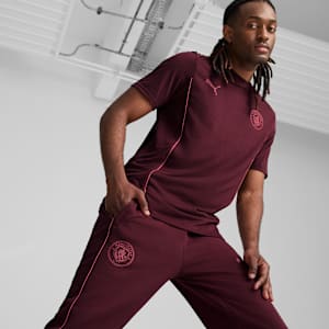 Manchester City Men's Slim Fit Football Casuals Pants, Dark Jasper-Dusty Orchid, extralarge-IND