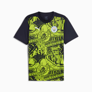 Manchester City Pre-Match Men's Short Sleeve Jersey, Yellow Glow-Magic Blue, extralarge