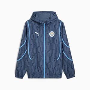 Campera impermeable pre-partido Manchester City para hombre, Inky Blue-Team Light Blue, extralarge