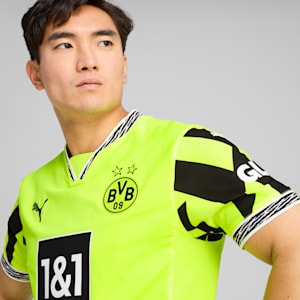 Borussia Dortmuind Anniversary Authentic Men's Slim Fit Football Jersey, Yellow Alert-PUMA Black, extralarge-IND